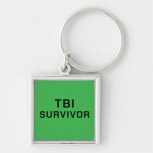 Overlevende van traumatisch hersenletsel TBI Groen Sleutelhanger