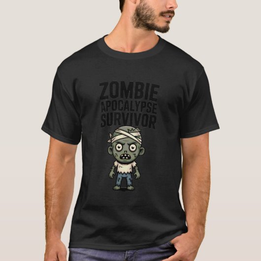 Overlevende van zombie-apocalyps Funny Horror Hall T-shirt (Voorkant)