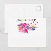 Overlevende vogels Borstkanker Uitnodiging Briefkaart (Voorkant / Achterkant)