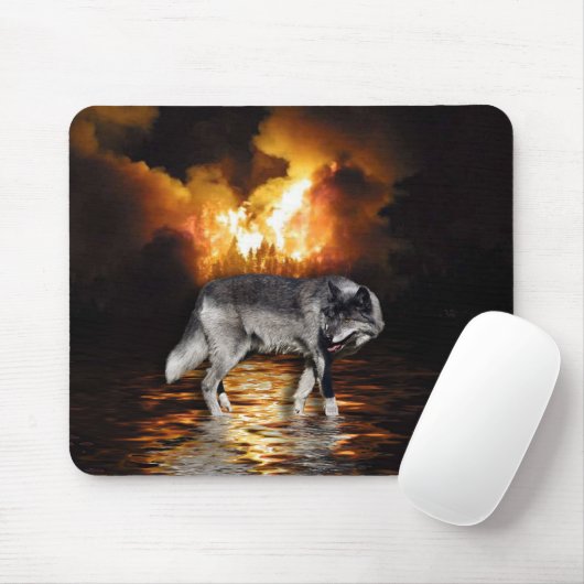 "Overlevende" Wolf Mousepad Muismat (Met muis)
