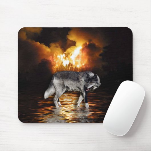 "Overlevende" Wolf Mousepad Muismat (Met muis)