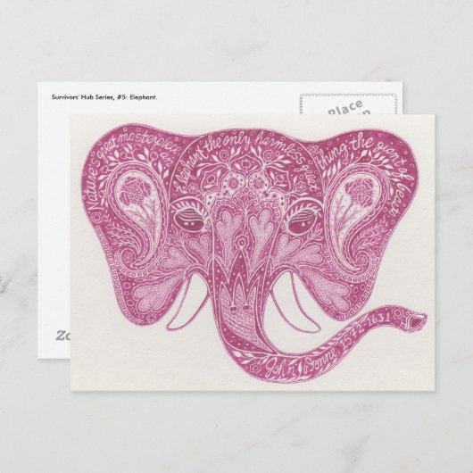 Overlevenden Hub, #5: Olifant Briefkaart (Voorkant / Achterkant)