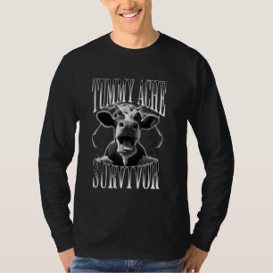 Overlever Buikpijn Grappige Koe Meme Moo Boerderij T-shirt