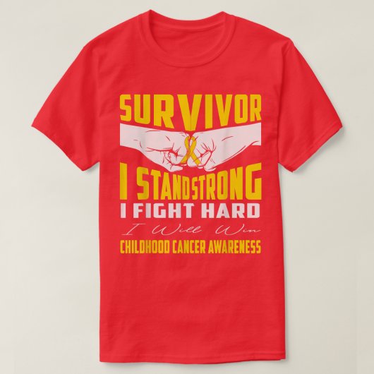OVERLEVER I STAND STERK KINDERKANKERBEWUSTMAKING T-SHIRT (Design voorkant)
