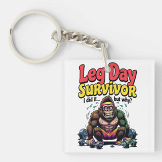 Overleverdag Overlevende Uitgeputte Gorilla Gym Sleutelhanger