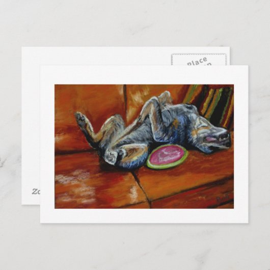 overlevering aan de frisbee briefkaart (Voorkant / Achterkant)