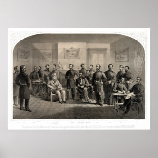 Overlevering van General Lee in de Appomattox Poster