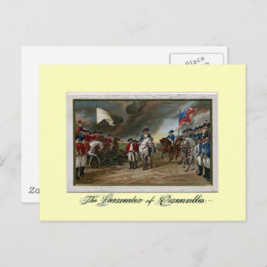 Overlevering van Lord Cornwallis in Yorktown Briefkaart (Voorkant / Achterkant)
