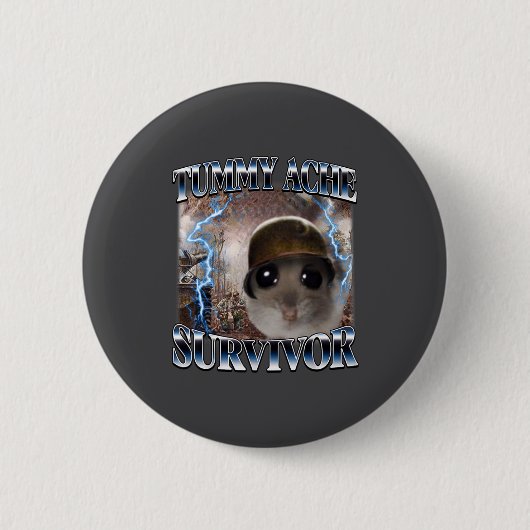 Overlevershamster Meme Grappige Spreuk Hams Ronde Button 5,7 Cm (Voorkant)
