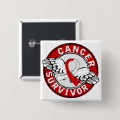 Overleving 14 Orale Kanker Vierkante Button 5,1 Cm (Voorkant /achterkant)