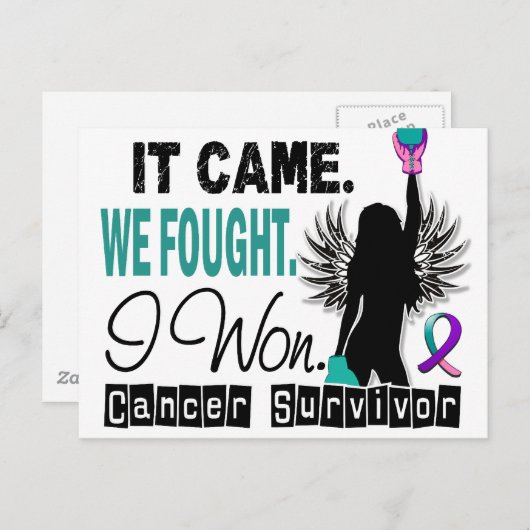 Overleving 22 Schildklierkanker Briefkaart (Voorkant / Achterkant)