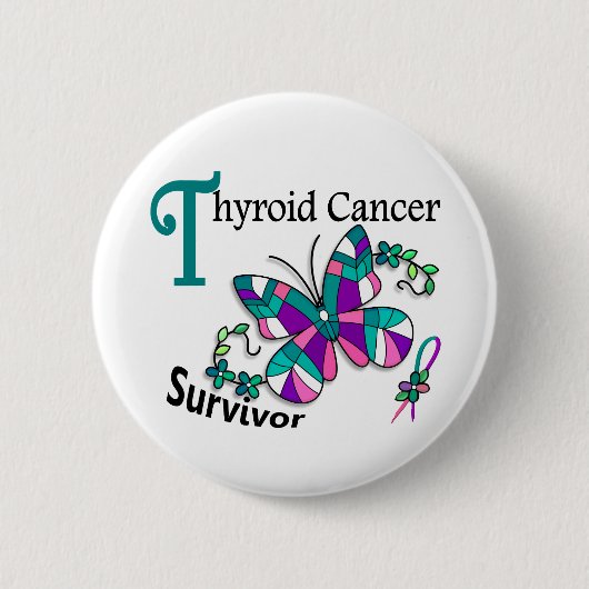 Overleving 6 schildklierkanker ronde button 5,7 cm (Voorkant)