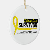 Overleving 8 Testiculaire kanker Keramisch Ornament (Rechts)