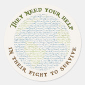 Overleving/Hulp Ronde Sticker (Voorkant)