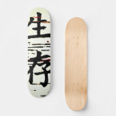 "Overleving" in Aziatische taal Persoonlijk Skateboard (Voorkant)