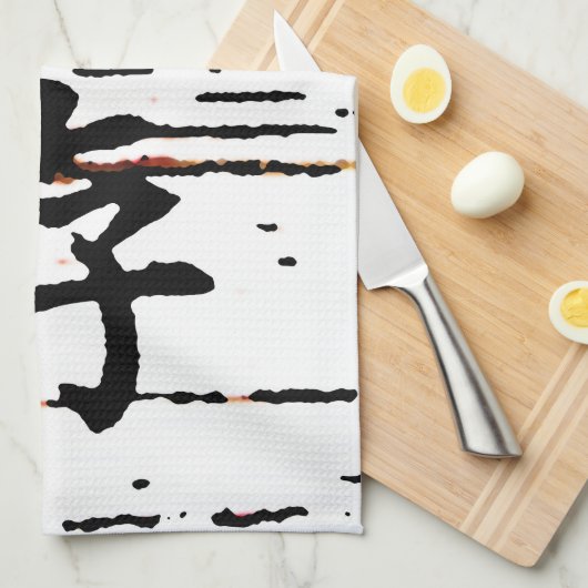 "Overleving" in Aziatische taal Theedoek (Quarter Fold)