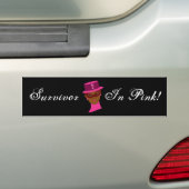 Overleving in roze borstkankersensibiliserende sto bumpersticker (Op auto)