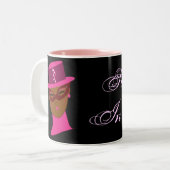 Overleving in roze borstkankersensibiliserende sto tweekleurige koffiemok (Voorkant links)