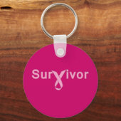 Overleving met roze lintproducten sleutelhanger (Voorkant)