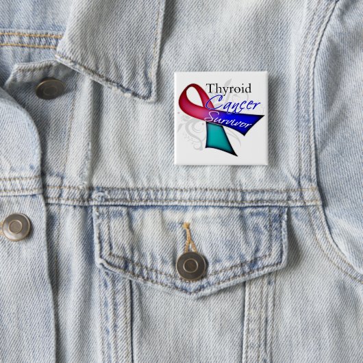 Overleving - schildklierkanker vierkante button 5,1 cm (In situ)