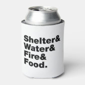 Overleving (Schuin & Water & Vuur & Voedsel). Blikjeskoeler (Blikje Voorkant)