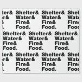 Overleving (Schuin & Water & Vuur & Voedsel). Cadeaupapier (Vlak)