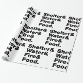 Overleving (Schuin & Water & Vuur & Voedsel). Cadeaupapier (Uitgerold)