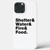 Overleving (Schuin & Water & Vuur & Voedsel). Case-Mate iPhone Case (Achterkant)