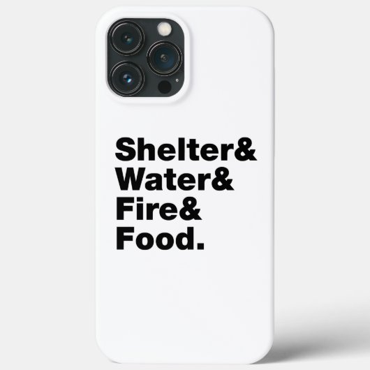 Overleving (Schuin & Water & Vuur & Voedsel). Case-Mate iPhone Case (Achterkant)