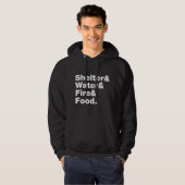 Overleving (Schuin & Water & Vuur & Voedsel). Hood Hoodie (Voorkant volledig)