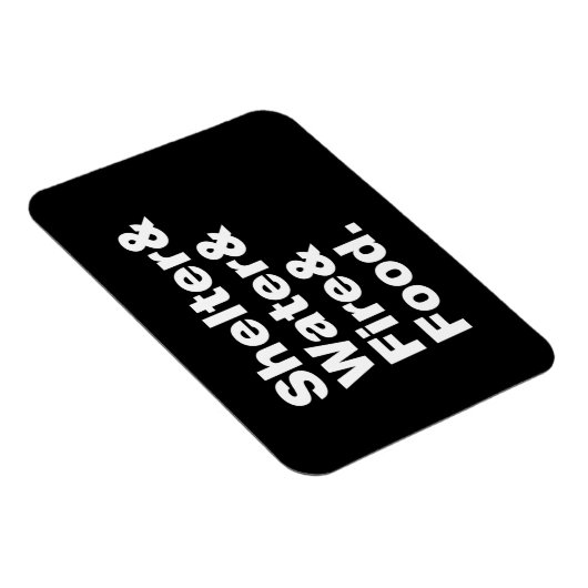 Overleving (Schuin & Water & Vuur & Voedsel). Magneet (Rechterzijde)