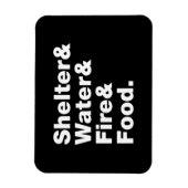 Overleving (Schuin & Water & Vuur & Voedsel). Magneet (Verticaal)
