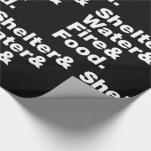 Overleving (Schuin & Water & Vuur & Voedsel). Verp Cadeaupapier (Hoek)