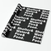 Overleving (Schuin & Water & Vuur & Voedsel). Verp Cadeaupapier (Uitgerold)