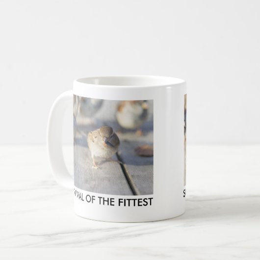 Overleving van de fittest koffiemok (Voorkant links)