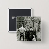 Overleving van de Fittest Vierkante Button 5,1 Cm (Voorkant /achterkant)