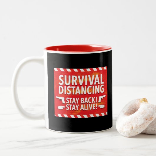 Overlevingsafstand Tweekleurige Koffiemok (Met donut)