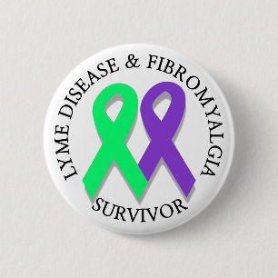 Overlevingsbadge Lyme-ziekte en Fibromyalgie Ronde Button 5,7 Cm