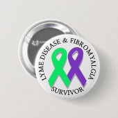 Overlevingsbadge Lyme-ziekte en Fibromyalgie Ronde Button 5,7 Cm (Voorkant /achterkant)