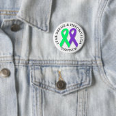 Overlevingsbadge Lyme-ziekte en Fibromyalgie Ronde Button 5,7 Cm (In situ)