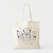 Overlevingsdag van de bruiloft Eenvoudige Blauwe F Tote Bag (Voorkant)