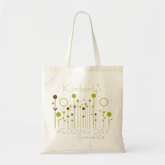 Overlevingsdag van de bruiloft Eenvoudige groene h Tote Bag (Voorkant)