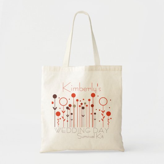 Overlevingsdag van de bruiloft Eenvoudige Oranje F Tote Bag (Voorkant)