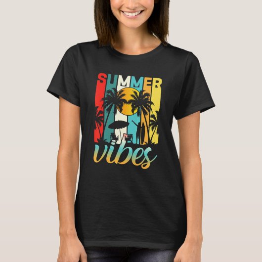 Overlevingsduur zomervibes surfer t-shirt (Voorkant)