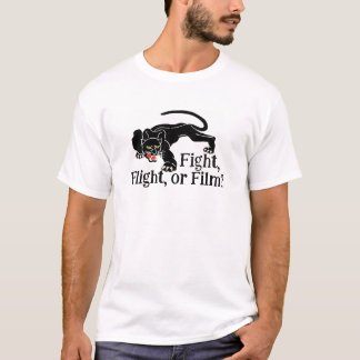Overlevingsinstinct Vecht, vlucht of film? Keuzes T-shirt