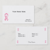 Overlevingskaart voor borstkanker visitekaartje (Voorkant / Achterkant)