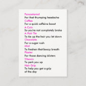 Overlevingskaart voor feestvieren informatiekaartje (Voorkant)