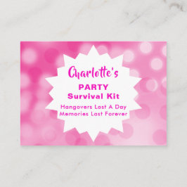 Overlevingskaart voor feestvieren informatiekaartje