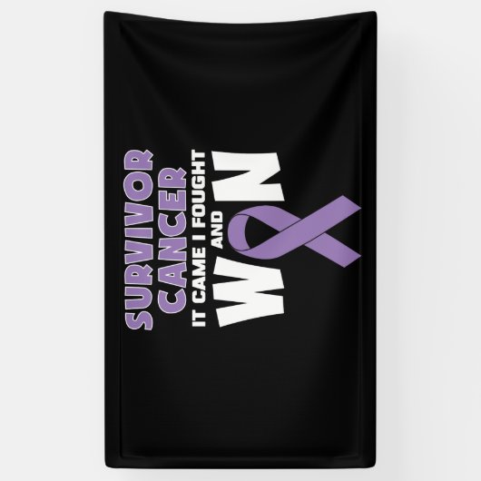 Overlevingskanker die ik heb gevochten en gewonnen spandoek (Verticaal)