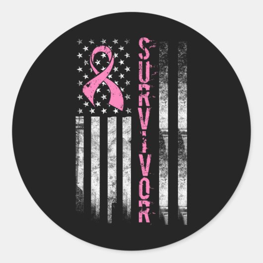 Overlevingskans bij borstkanker bij vrouwen Roze v Ronde Sticker (Voorkant)